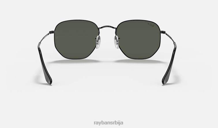 Ray-Ban хексагонална равна сочива P0HP98 наочаре за сунце полирана црно/зелена мушкарци