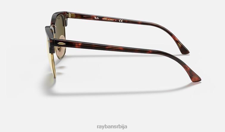 Ray-Ban цлубмастер флеш сочива градијент P0HP990 наочаре за сунце углачана црвена хавана/бакар мушкарци