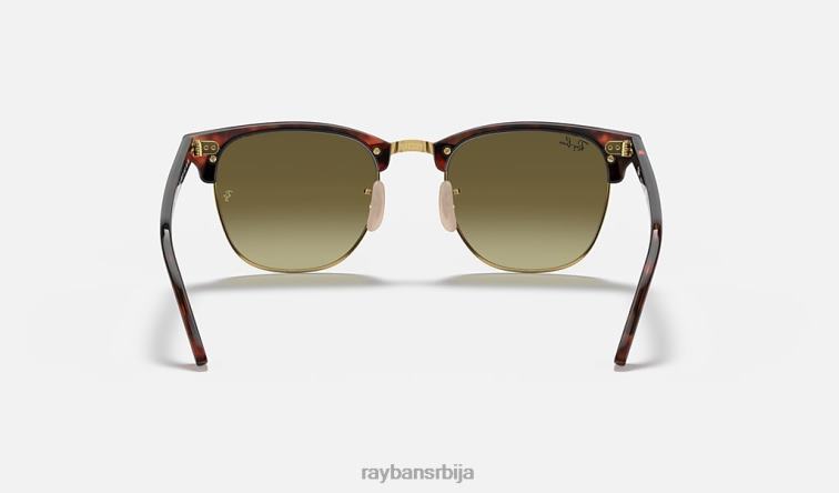 Ray-Ban цлубмастер флеш сочива градијент P0HP990 наочаре за сунце углачана црвена хавана/бакар мушкарци