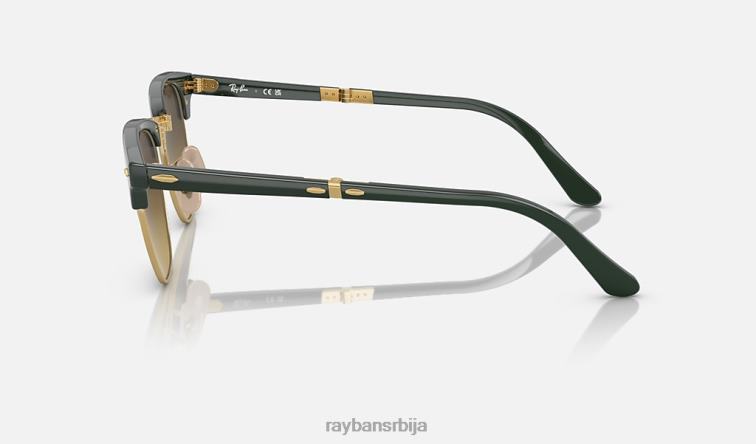 Ray-Ban цлубмастер фолдинг P0HP996 наочаре за сунце полирано зелено на златно/браон мушкарци