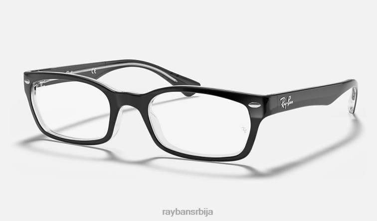 Ray-Ban рб5150 оптицс P0HP2622 наочаре полирано црно на провидном Жене
