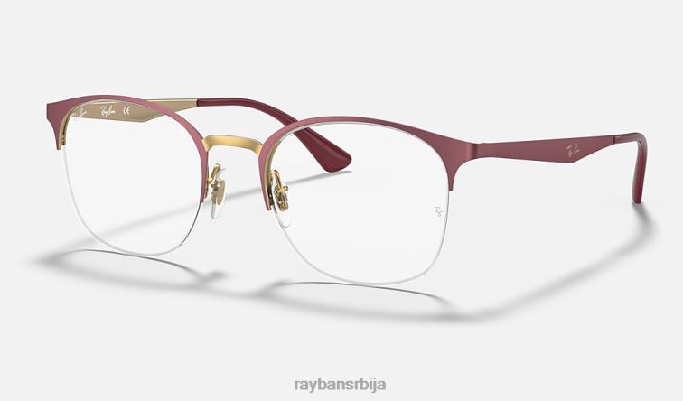 Ray-Ban рб6422 оптицс P0HP2620 наочаре мат бордо на ружичастом злату Жене
