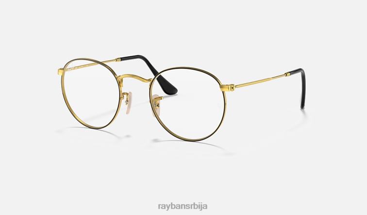 Ray-Ban округла метална оптика P0HP2540 наочаре углачано црно на злату Жене