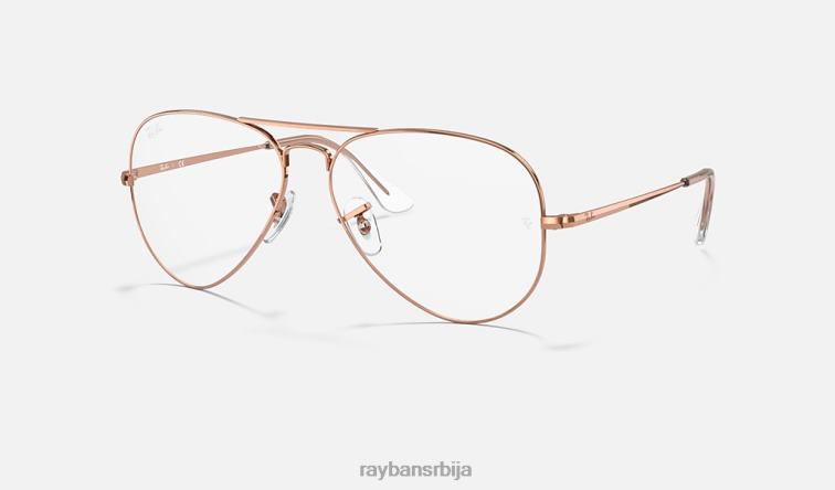 Ray-Ban авијатичарска оптика P0HP2565 наочаре углачано ружичасто злато Жене