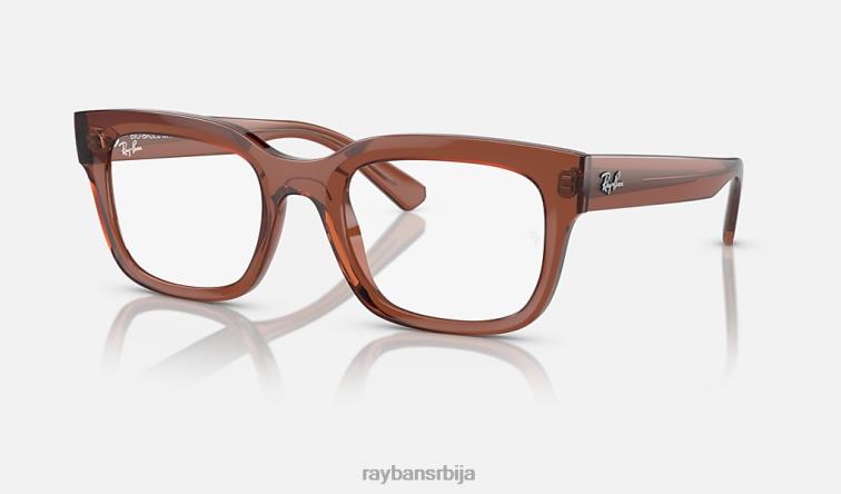 Ray-Ban чад оптика био-базирана P0HP2575 наочаре углачан провидно браон Жене
