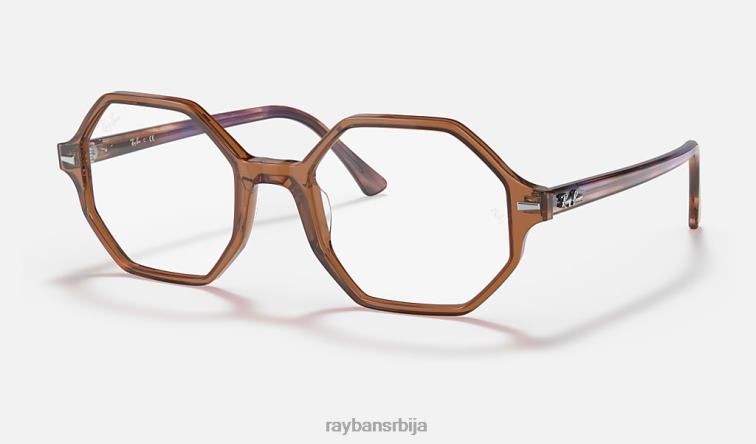 Ray-Ban бритт оптицс P0HP2605 наочаре углачан провидно браон Жене