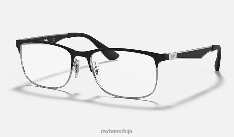 Ray-Ban рб1052 оптицс P0HP2802 наочаре мат мат црна на сребрној клинци