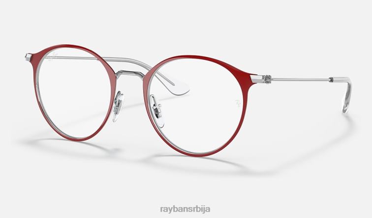 Ray-Ban рб1053 оптицс P0HP2746 наочаре углачано сребро на црвеном клинци