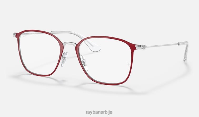 Ray-Ban рб1056 оптицс P0HP2831 наочаре углачано сребро на црвеном клинци