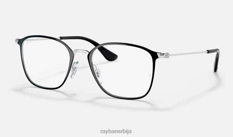 Ray-Ban рб1056 оптицс P0HP2833 наочаре углачано сребро на црном клинци
