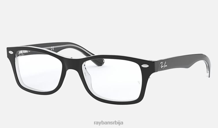 Ray-Ban рб1531 оптицс P0HP2687 наочаре полирано црно на провидном клинци