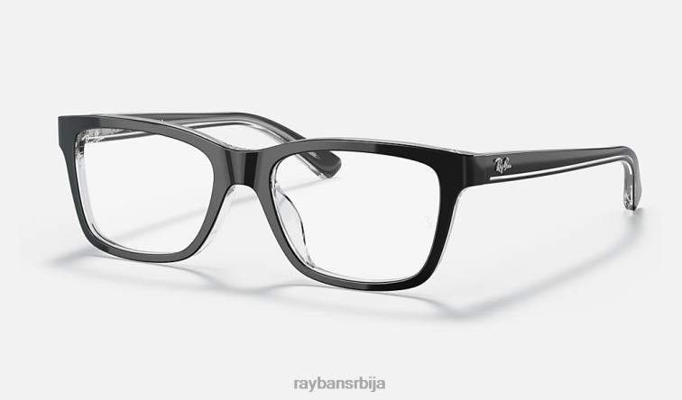 Ray-Ban рб1536 оптицс P0HP2710 наочаре полирано црно на провидном клинци