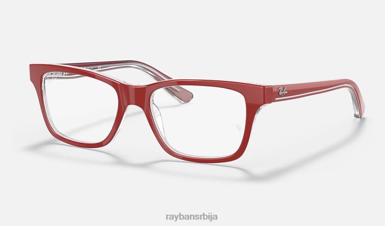 Ray-Ban рб1536 оптицс P0HP2717 наочаре углачано црвено на провидном клинци