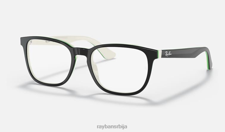 Ray-Ban рб1592 оптицс P0HP2825 наочаре углачано црно на бело клинци