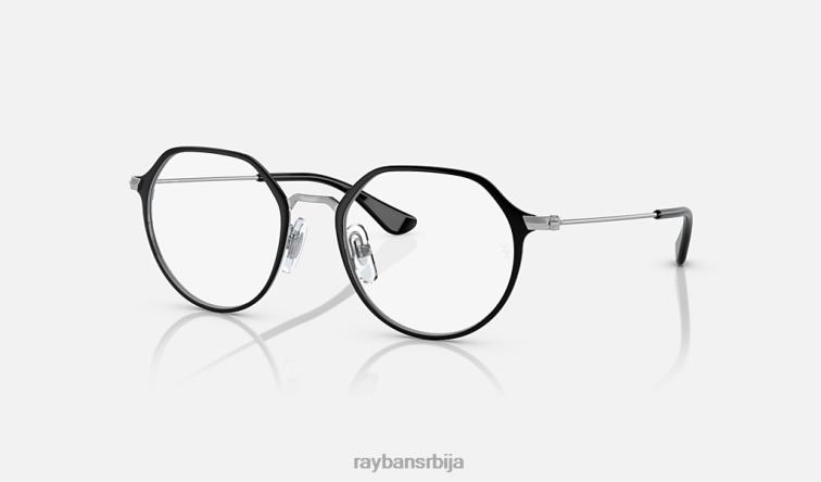 Ray-Ban јацк оптицс P0HP2682 наочаре углачано црно на сребру клинци