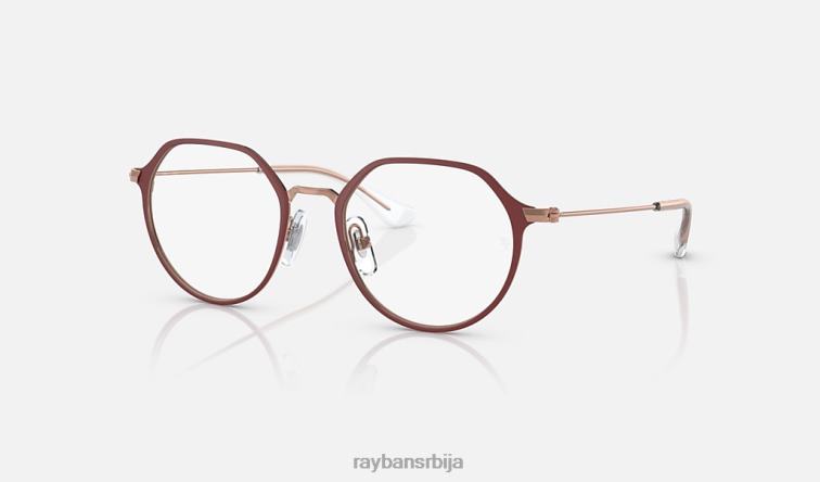 Ray-Ban јацк оптицс P0HP2683 наочаре мат бордо на ружичастом злату клинци