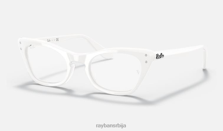Ray-Ban мисс Бурбанк оптицс P0HP2707 наочаре углачана бела клинци