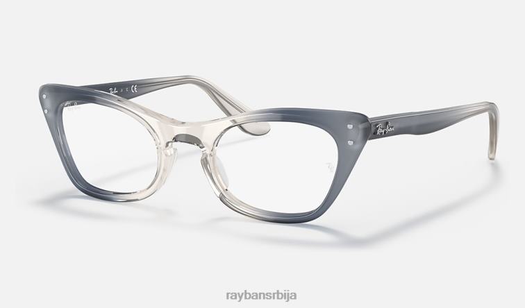 Ray-Ban мисс Бурбанк оптицс P0HP2708 наочаре углачано провидно плаво клинци