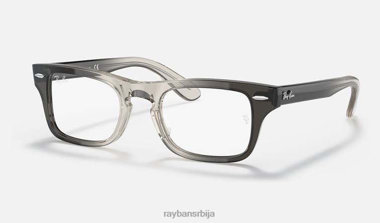 Ray-Ban бурбанк оптицс P0HP2757 наочаре углачана провидно сива клинци