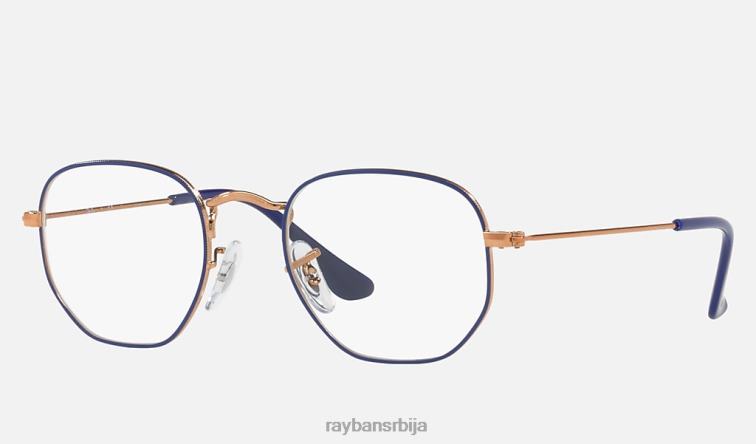 Ray-Ban хексагонална оптика P0HP2763 наочаре углачано плаво на бакру клинци