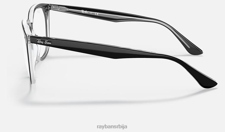 Ray-Ban рб4362 оптицс P0HP1918 наочаре полирано црно на провидном мушкарци