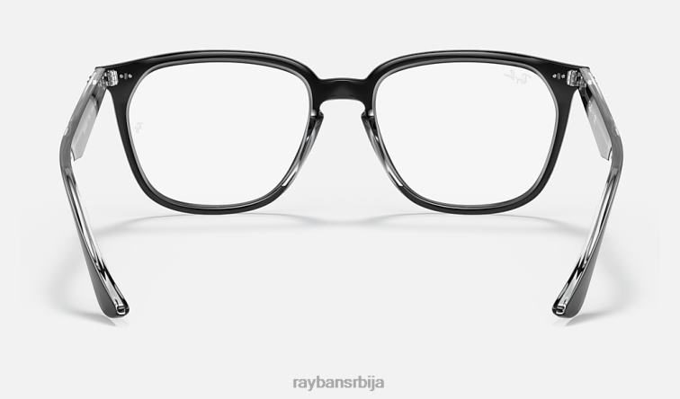 Ray-Ban рб4362 оптицс P0HP1918 наочаре полирано црно на провидном мушкарци