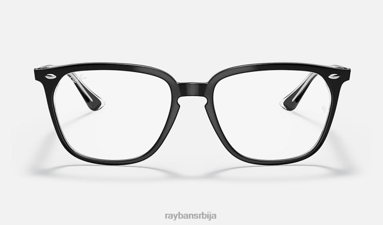 Ray-Ban рб4362 оптицс P0HP1972 наочаре полирано црно на провидном мушкарци