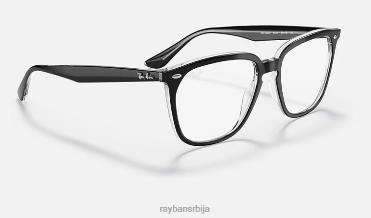 Ray-Ban рб4362 оптицс P0HP1972 наочаре полирано црно на провидном мушкарци
