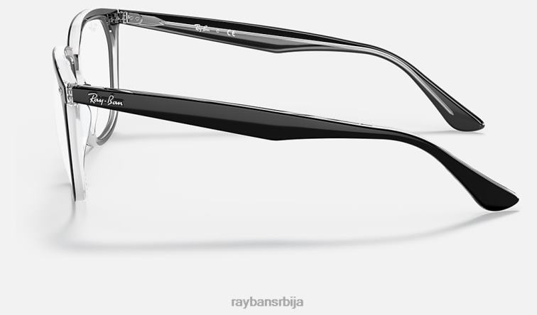 Ray-Ban рб4362 оптицс P0HP1972 наочаре полирано црно на провидном мушкарци