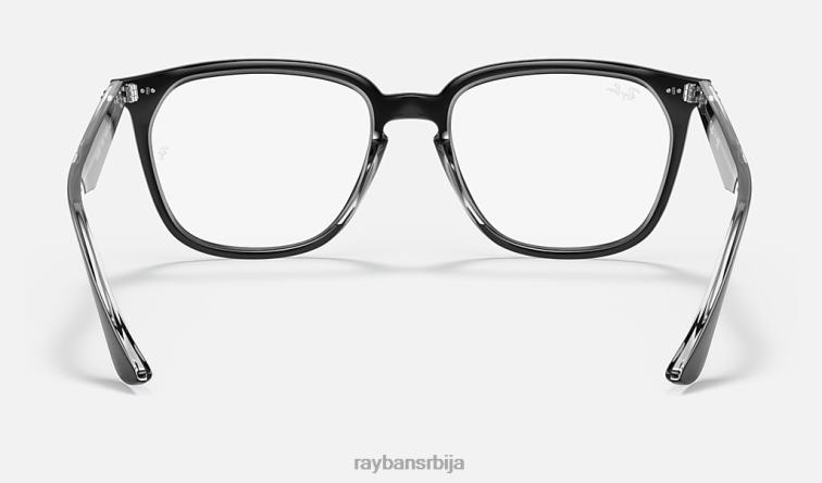 Ray-Ban рб4362 оптицс P0HP1972 наочаре полирано црно на провидном мушкарци