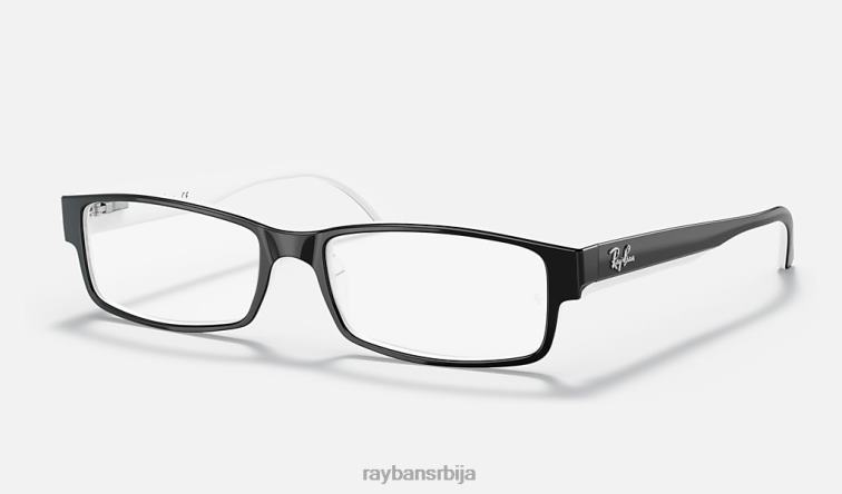 Ray-Ban рб5114 оптицс P0HP2246 наочаре углачано црно на бело мушкарци