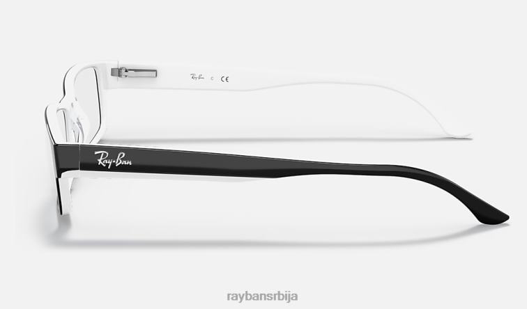 Ray-Ban рб5114 оптицс P0HP2246 наочаре углачано црно на бело мушкарци