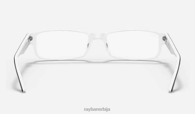 Ray-Ban рб5114 оптицс P0HP2246 наочаре углачано црно на бело мушкарци