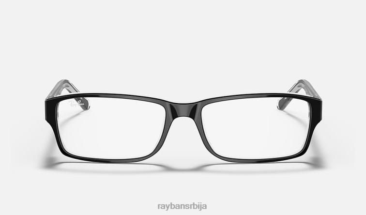 Ray-Ban рб5169 оптицс P0HP1772 наочаре полирано црно на провидном мушкарци