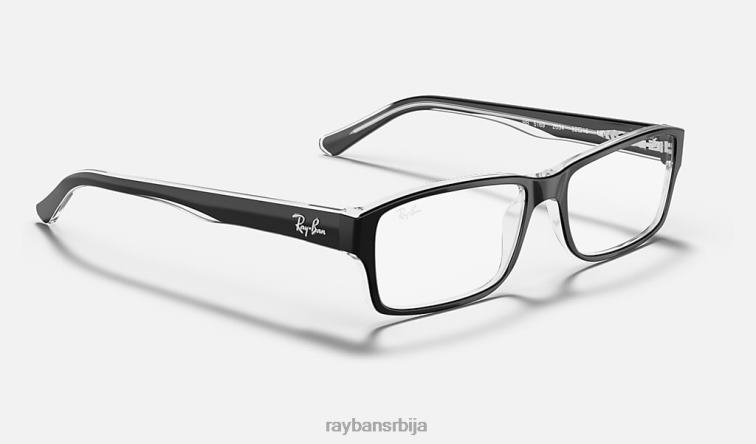Ray-Ban рб5169 оптицс P0HP1772 наочаре полирано црно на провидном мушкарци
