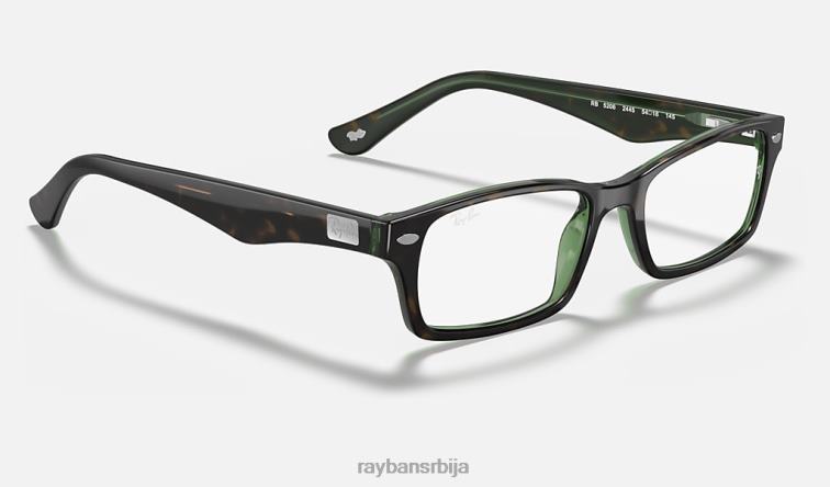 Ray-Ban рб5206 оптицс P0HP2249 наочаре углачана хавана на зеленом мушкарци
