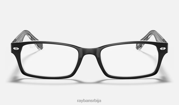 Ray-Ban рб5206 оптицс P0HP2250 наочаре полирано црно на провидном мушкарци