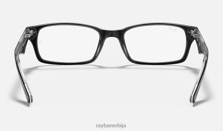 Ray-Ban рб5206 оптицс P0HP2250 наочаре полирано црно на провидном мушкарци