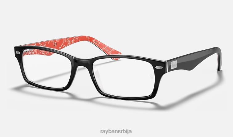 Ray-Ban рб5206 оптицс P0HP2251 наочаре углачано црно на црвено мушкарци