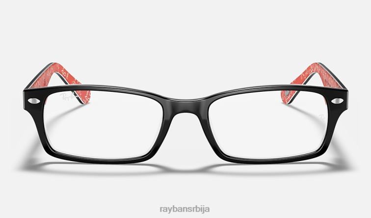 Ray-Ban рб5206 оптицс P0HP2251 наочаре углачано црно на црвено мушкарци