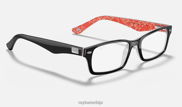 Ray-Ban рб5206 оптицс P0HP2251 наочаре углачано црно на црвено мушкарци