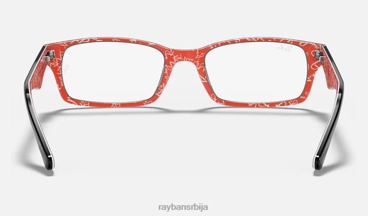 Ray-Ban рб5206 оптицс P0HP2251 наочаре углачано црно на црвено мушкарци