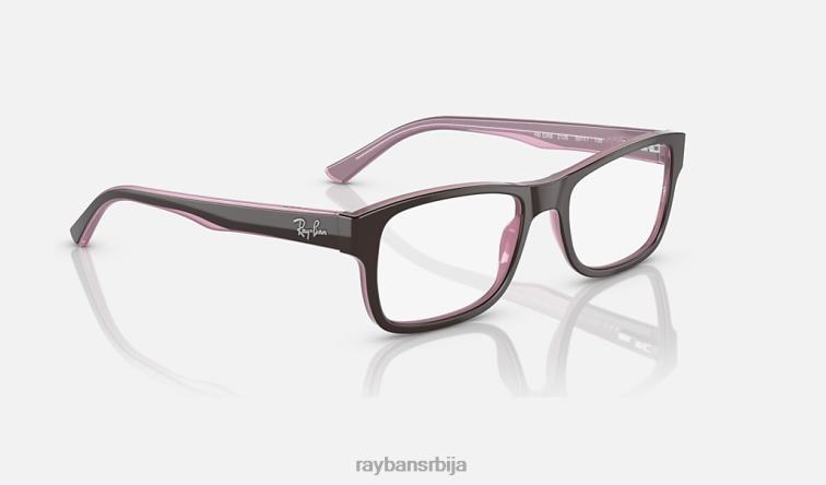 Ray-Ban рб5268 оптицс P0HP2193 наочаре углачано браон на розе мушкарци