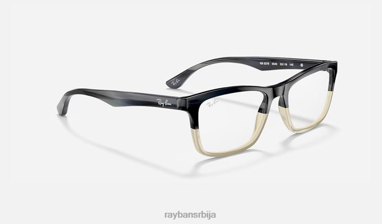 Ray-Ban рб5279 оптицс P0HP1736 наочаре углачан сиви рог мушкарци