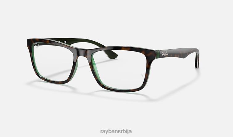 Ray-Ban рб5279 оптицс P0HP1737 наочаре углачана хавана на провидном зеленом мушкарци
