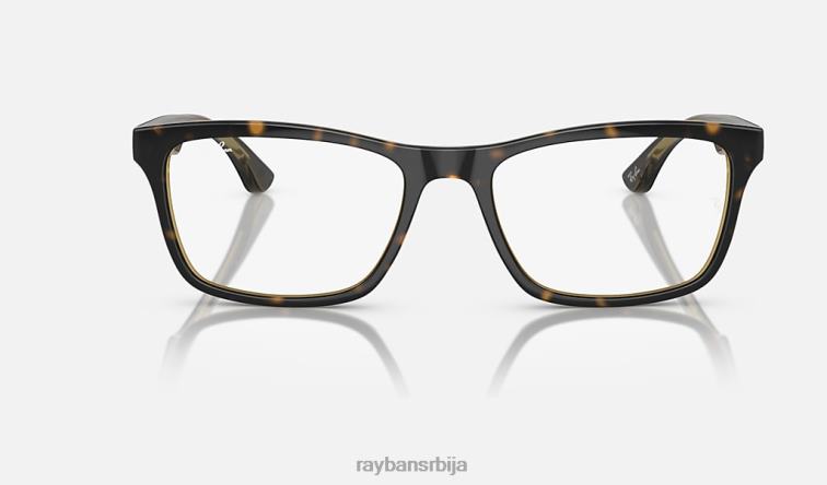 Ray-Ban рб5279 оптицс P0HP1738 наочаре углачана хавана на провидној жутој мушкарци