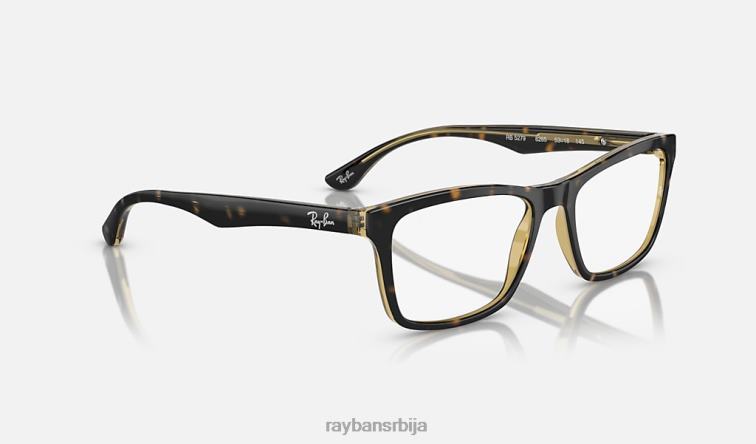Ray-Ban рб5279 оптицс P0HP1738 наочаре углачана хавана на провидној жутој мушкарци