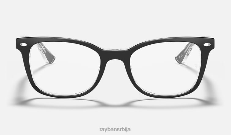 Ray-Ban рб5285 оптицс P0HP1861 наочаре полирано црно на провидном мушкарци