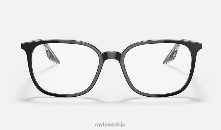 Ray-Ban рб5362 оптицс P0HP2096 наочаре полирано црно на провидном мушкарци