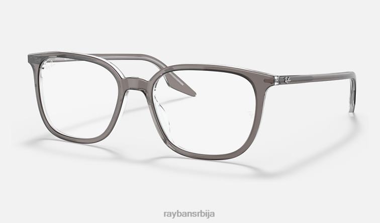 Ray-Ban рб5362 оптицс P0HP2097 наочаре полирано сиво на провидном мушкарци